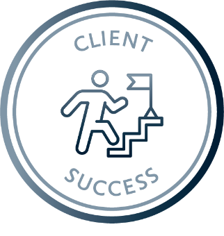 Client success icon with stairs- Wisdom to Wealth