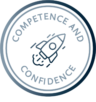 Competence and confidence rocket icon- Wisdom to Wealth
