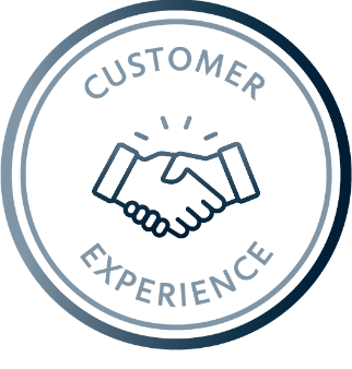 Customer experience business handshake logo.